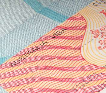 A photo of the inside of an Australian Visa