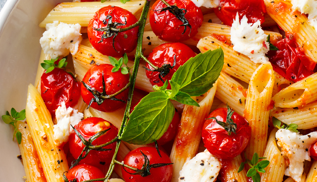 Delicious tomato and basil pasta