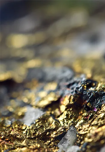 Close up of a gold deposit.