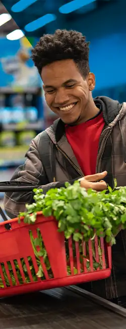 Decorative image a person smiling.