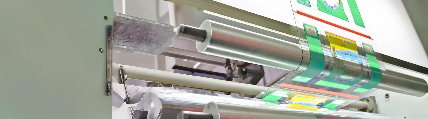 Plastic packaging print machine.