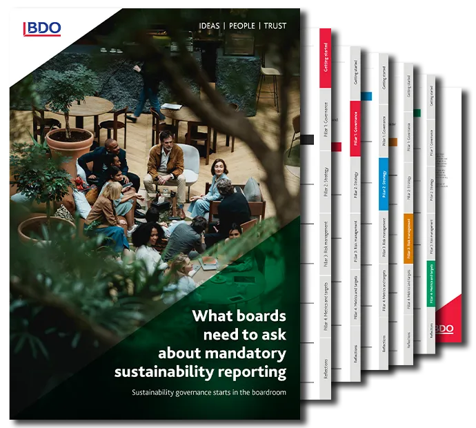 Report thumbnail: What boards need to ask about mandatory sustainability reporting