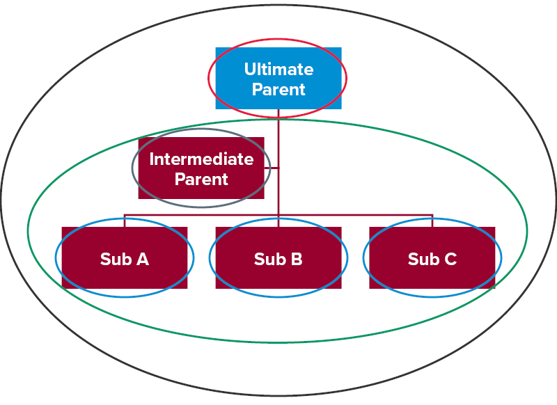 Diagram of Parent entities