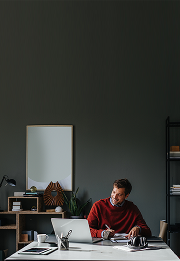 A man on a laptop