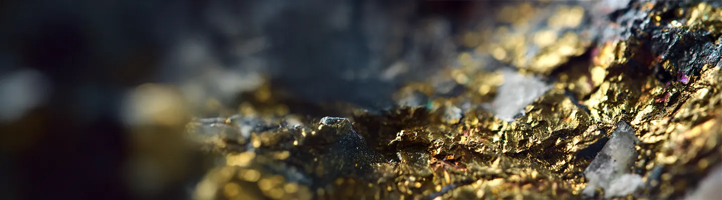 Close up of a gold deposit.