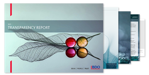 Spread view of the 2021 BDO Transparency Report