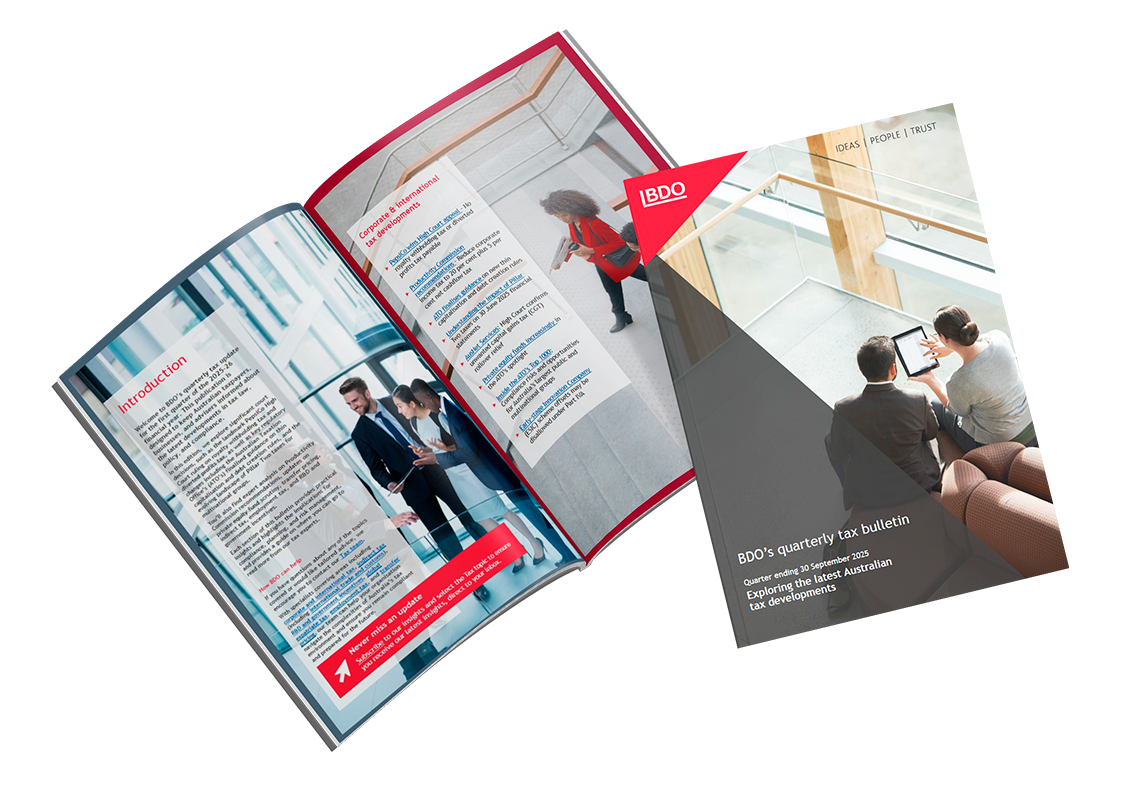BDO’s quarterly tax bulletin – latest developments from the quarter ending 30 September 2025