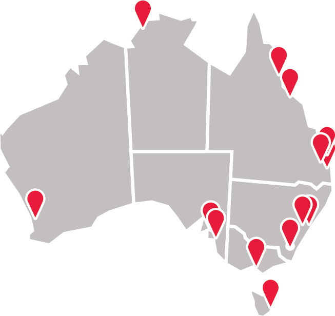 BDO Australia map pins